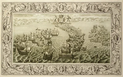 Armada (Gravur von einem Wandteppich), 1739